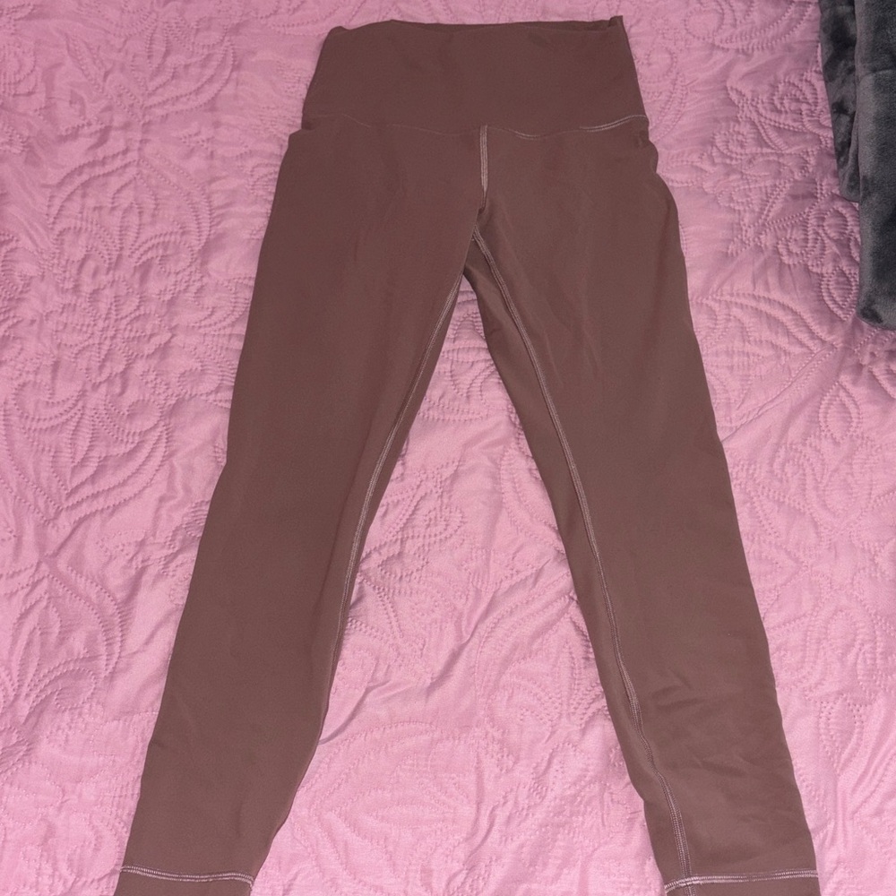 Kids High-Waist Leggings in Brown - Stretch Active Bottoms